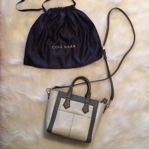 Cole Haan gray cream bag purse crossbody satchel